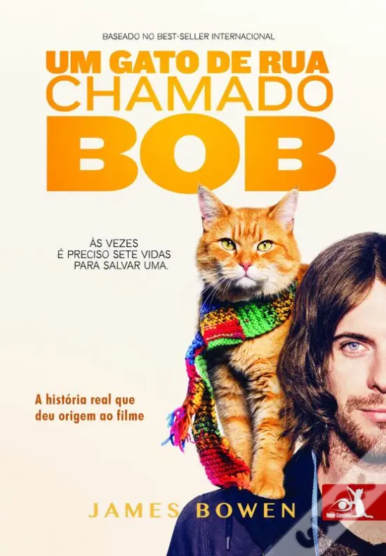 Capa do livro Um gato de rua chamado Bob de James Bowen - Clica na imagem para comprar com o nosso link de afiliado este, ou outros livros sobre gatos!