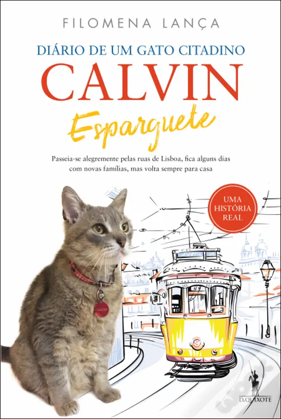 Capa do livro Calvin Esparguete: Diário de um gato citadino de Filomena Lança - Clica na imagem para comprar com o nosso link de afiliado este, ou outros livros sobre gatos!
